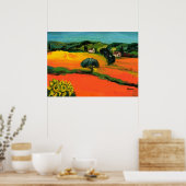 TUSKANISCHE LANDSCHAFT MIT SONNENBLUMEN POSTER (Küche)