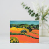 TUSKANISCHE LANDSCHAFT MIT SONNENBLUMEN POSTKARTE (Stehend Vorderseite)