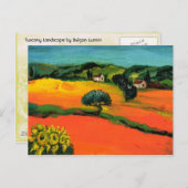 TUSKANISCHE LANDSCHAFT MIT SONNENBLUMEN POSTKARTE (Vorne/Hinten)