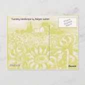 TUSKANISCHE LANDSCHAFT MIT SONNENBLUMEN POSTKARTE (Rückseite)