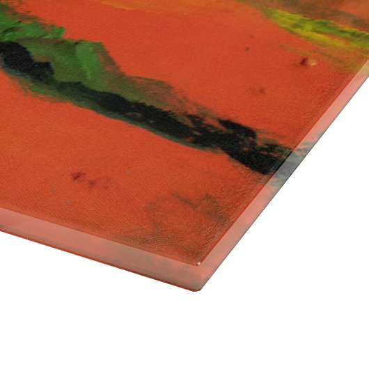 TUSKANISCHE LANDSCHAFT MIT SONNENBLUMEN  SCHNEIDEBRETT (Ecke)