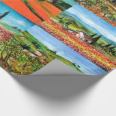 TUSKANISCHE LANDSCHAFT - SONNENBLUMEN, POPPIEN, BL GESCHENKPAPIER (Ecke)