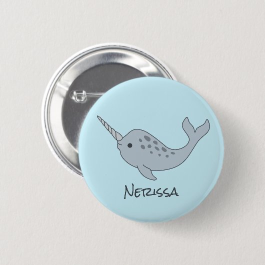 Tusked Narwhal Name Button (Vorne & Hinten)