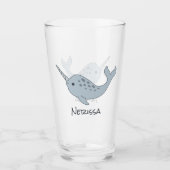 Tusked Narwhal Namensglas Glas (Vorderseite)