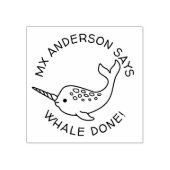 Tusked Narwhal Whale Fertig Gummi Briefmarke Gummistempel (Prägung)