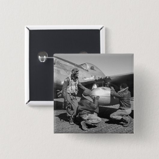 Tuskegee Airmen, 1945 Button (Vorne & Hinten)