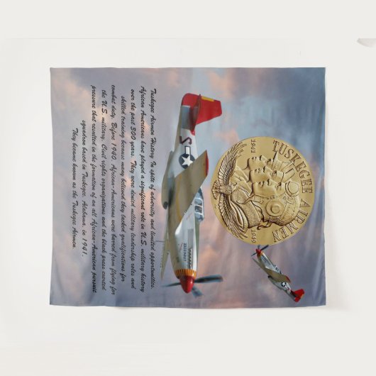 Tuskegee Airmen COIN Wandteppich (Vorderseite (Horizontal))