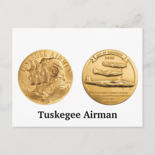 Tuskegee Airmen Gold Medaille Postkarte
