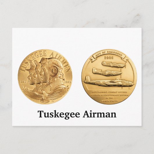 Tuskegee Airmen Gold Medaille Postkarte (Vorderseite)
