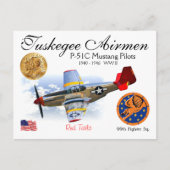 TUSKEGEE AIRMEN P-51C MUSTANG PILOTS POSTKARTE (Vorderseite)