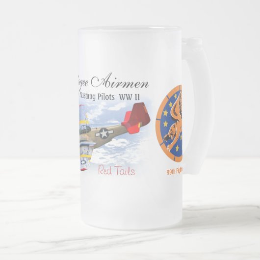 Tuskegee Airmen - P-51C-Piloten Mattglas Bierglas (VorderseiteRechts)