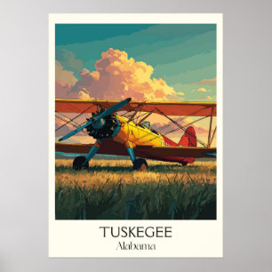 Tuskegee Alabama Vintage Flugzeug Poster