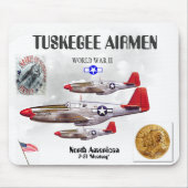 TUSKEGEE FLIEGER -301st Kämpfer Quadrat. - WW II Mousepad (Vorne)