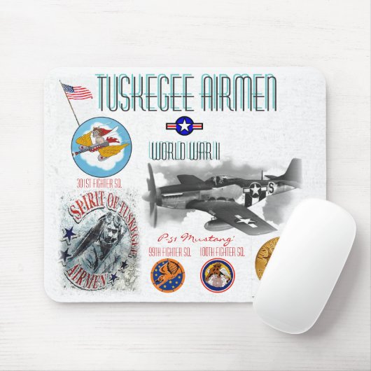 TUSKEGEE FLIEGER -301st Kämpfer Quadrat. - WW II Mousepad (Mit Mouse)