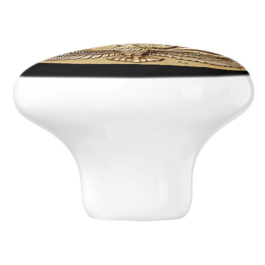 TUSKEGEE FLIEGER-MÜNZE KERAMIKKNAUF (Seitenansicht)