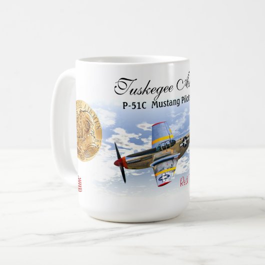 Tuskegee Flieger - P-51C Piloten Kaffeetasse (Vorderseite Links)