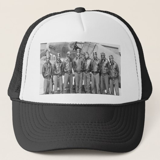 Tuskegee Flieger, rote Schwanz-Gruppe Truckerkappe (Vorderseite)