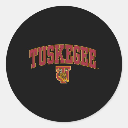 Tuskegee Golden Tigers Arch Runder Aufkleber (Vorderseite)