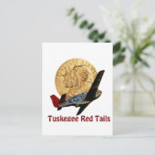 Tuskegee Red Schwanz Postkarte (Stehend Vorderseite)