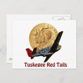 Tuskegee Red Schwanz Postkarte (Vorne/Hinten)
