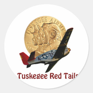 Tuskegee Red Schwanz Runder Aufkleber
