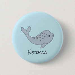 Tuskless Narwhal Name Button