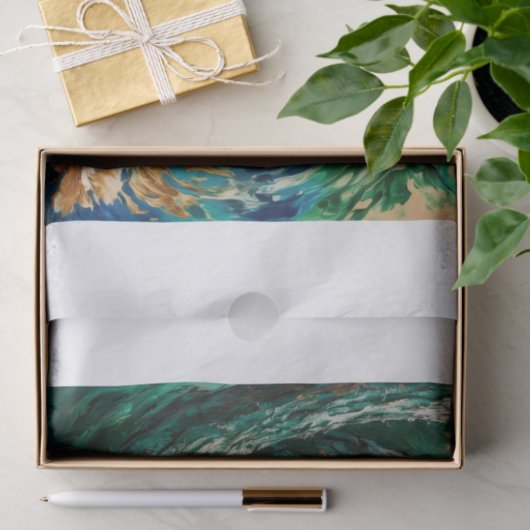 Tussen de golven decoupage tissue papier (Geschenk)