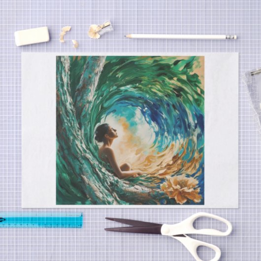 Tussen de golven decoupage tissue papier (Handwerk)