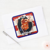 Tust du alles, was du kannst? Rett-the-Date-Aufkle Quadratischer Aufkleber (Umschlag)