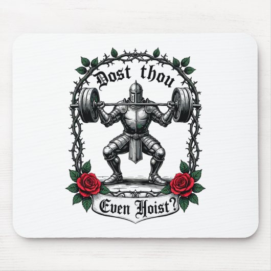 Tust du sogar Hanteln stemmen Ritter Gewichtheber Mousepad (Vorne)