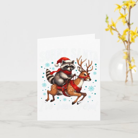 Tut mir leid, dass Santa I Feral Niedlich Raccoon Karte (Gelbe Blume)