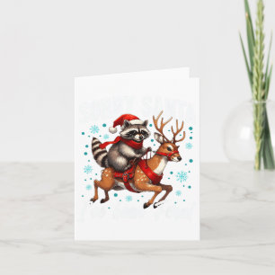 Tut mir leid, dass Santa I Feral Niedlich Raccoon Karte