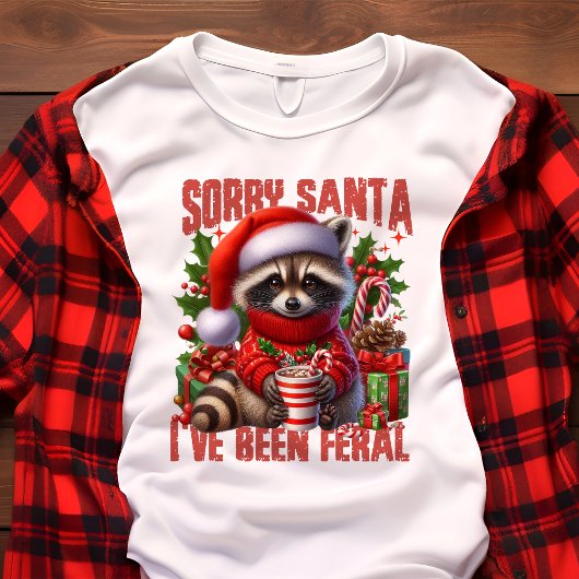 Tut mir leid, dass Santa I Feral Niedlich Raccoon  Tri-Blend Shirt