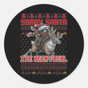 Tut mir leid, dass Santa I Feral Weihnachtsfest Ra Runder Aufkleber