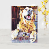 Tut mir leid, Golden Retriever Art Belated Geburts Karte (Gelbe Blume)