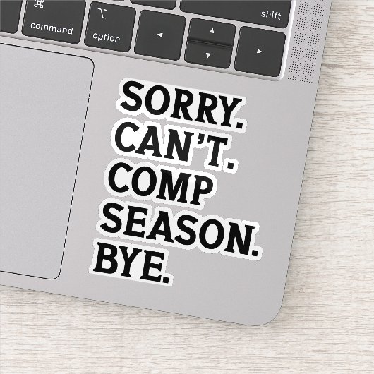 Tut mir leid, kann die Saison nicht mit fröhlichem Aufkleber (Detail)