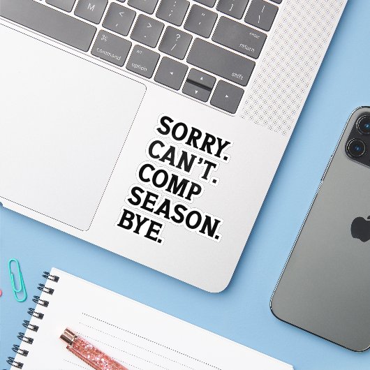 Tut mir leid, kann die Saison nicht mit fröhlichem Aufkleber (Laptop mit iPhone)