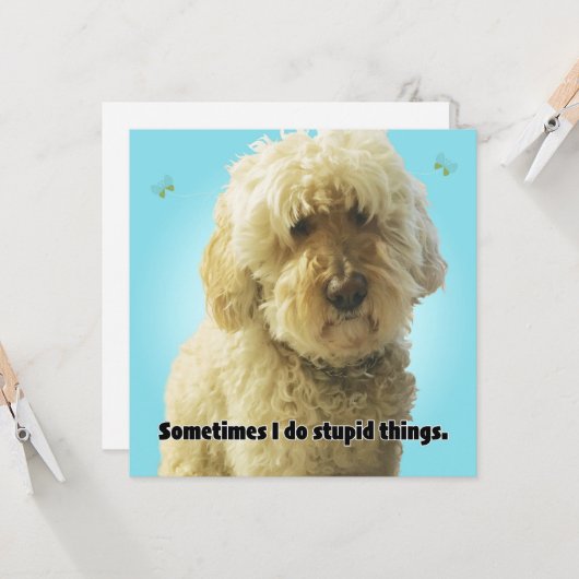 Tut mir leid, manchmal mache ich dumme Sachen Karte (Vorderseite/Rückseite Beispiel)