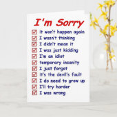 "Tut mir leid!" mit tollen Ausreden! Grußkarte Karte (Gelbe Blume)