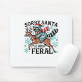Tut mir leid Santa I war Feral Funny Raccoon Chris Mousepad (Mit Mouse)