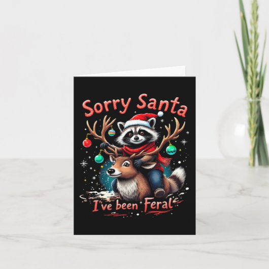 Tut mir leid, Santa Ich war Feral Raccoon Funny Ch Karte (Vorderseite)