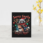 Tut mir leid, Santa Ich war Feral Raccoon Funny Ch Karte (Gelbe Blume)