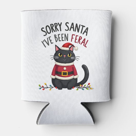 Tut mir leid, Weihnachten war Feral Black Cat Weih Dosenkühler (Vorderseite)