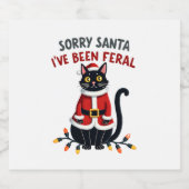 Tut mir leid, Weihnachten war Feral Black Cat Weih Schaumweinetikett (Einzelnes Label)