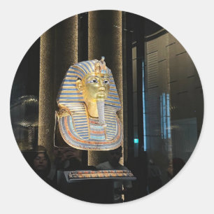 Tutanchamun goldene Maske Alter Ägypten Pharao Runder Aufkleber