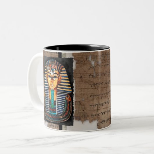TUTANKHAMEN Antike ägyptische Pharao-Tasse Zweifarbige Tasse (Vorderseite Links)