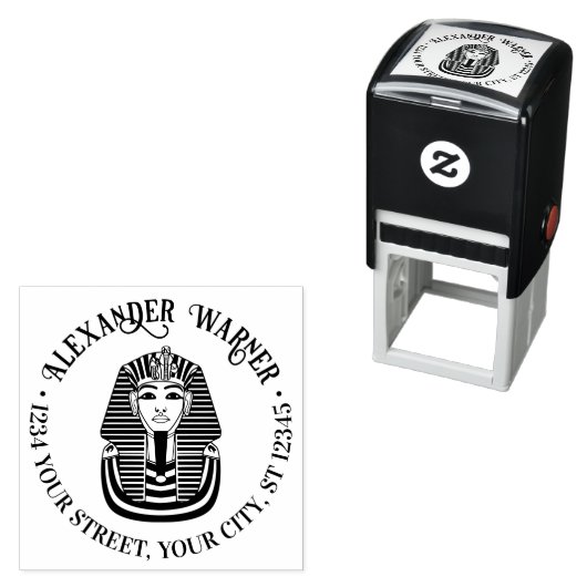 Tutankhamen Begräbnismaskenname Rücksendeadresse Permastempel (Beispiel)