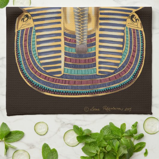 Tutankhamons goldene Maske Geschirrtuch (Gefaltet)