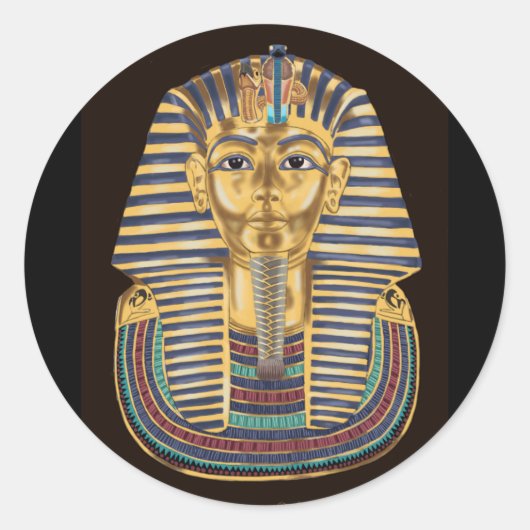 Tutankhamons Goldene Maske Runder Aufkleber (Vorderseite)