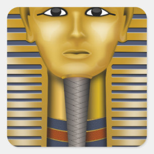 Tutankhamun Ägyptische Maske Quadratischer Aufkleber